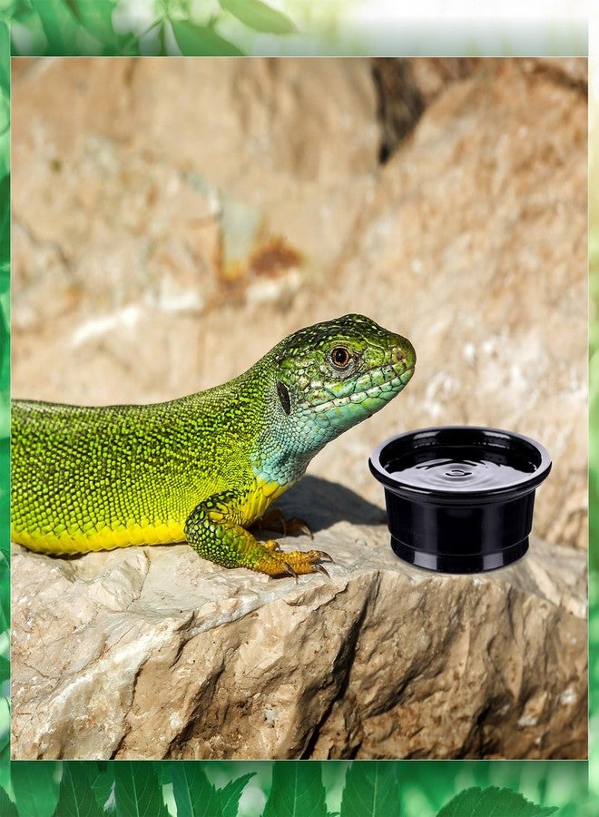 Maxcheck 500 Pcs 0.5 oz Gecko Feeding Cups Small Gecko Food and Water Cups Reptile Feeding Bowls Plastic Bearded Dragon Food Bowl for Lizard Small Pet Ledge Accessories (Black) - Image 2